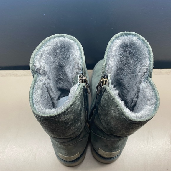 Women’s Ugg Italian Luxe Collection Abree Leather Gray Zip Boots 1009250 Size 6. - Picture 5 of 9